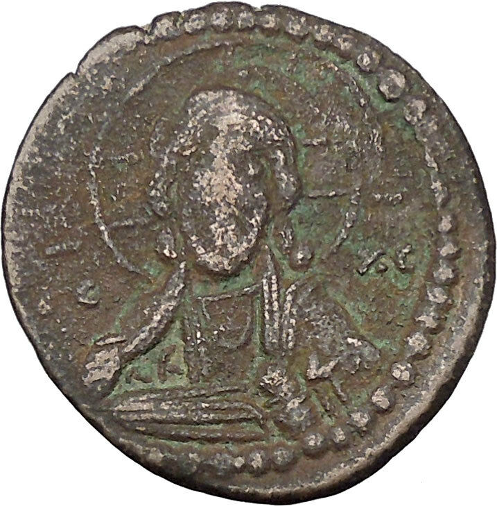 JESUS CHRIST Class G Anonymous 1068AD VIRGIN ORANS Byzantine Follis Coin i45469