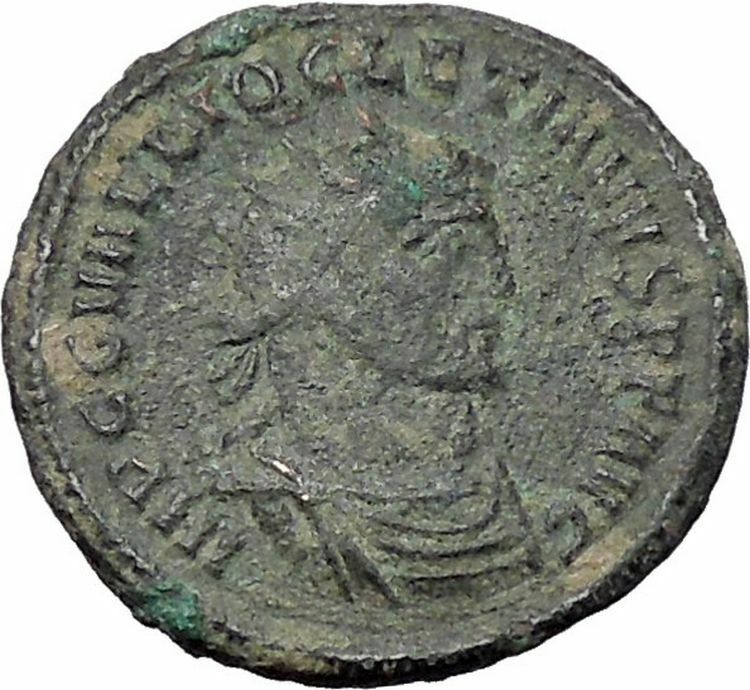 DIOCLETIAN receiving Victory on globe from JUPITER Ancient Roman Coin i47640