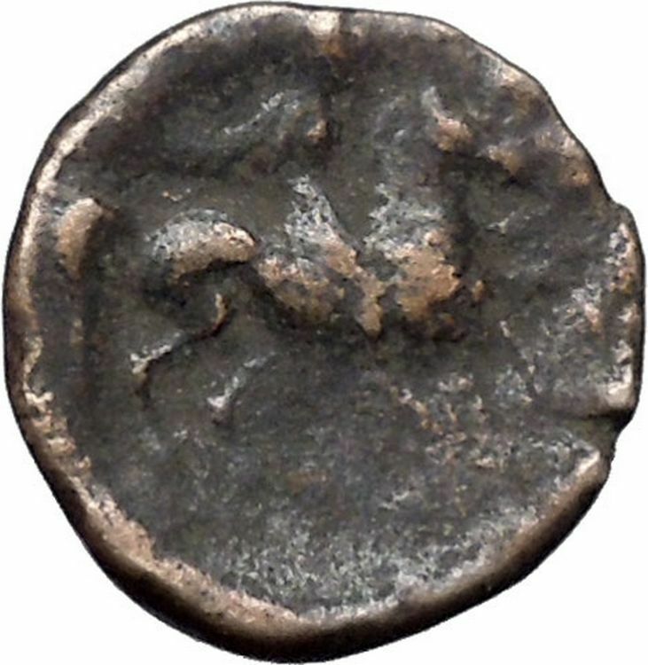 PELINNA Thessaly 306BC Mantho w casket Horse man Ancient Greek Coin i47596