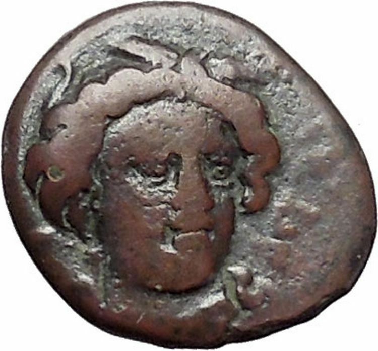 GELA in SICILY 350BC Demeter River-god Gelas Ancient Greek Coin RARE i47984