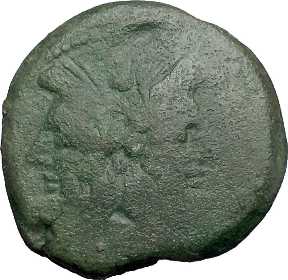 Roman Republic Anonymous 179BC Janus Galley Ship Ancient Roman Coin i48785