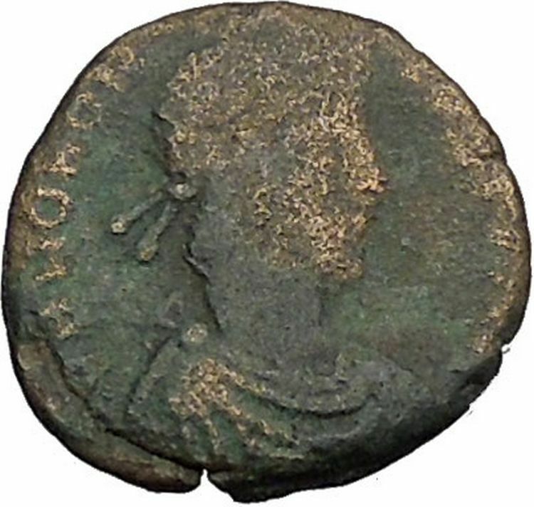 HONORIUS 402AD VRBS ROMA FELIX Rare AE3 Rome Ancient Roman Coin i45194