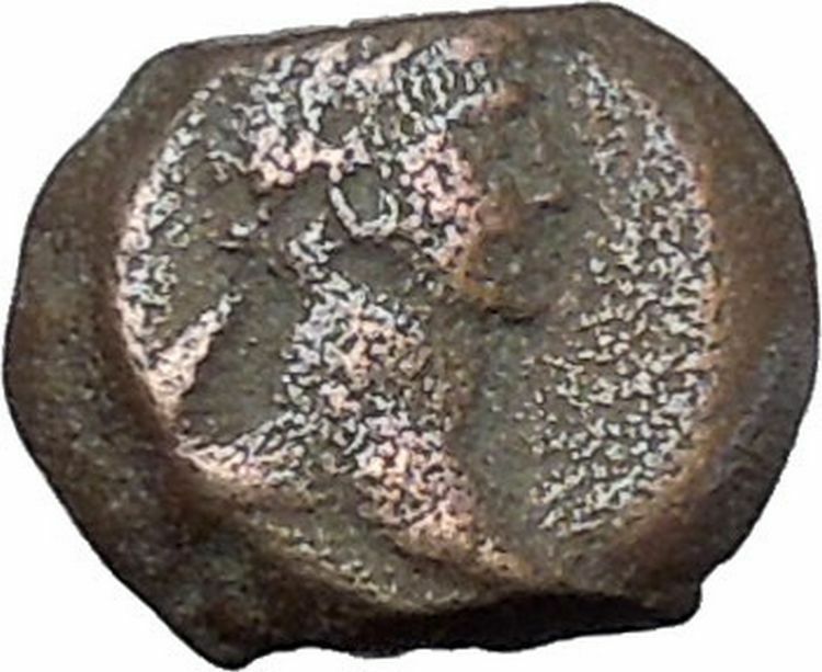 TRAJAN 112AD Dichalkon Alexandria Egypt VASE for WINE Ancient Roman Coin i47471