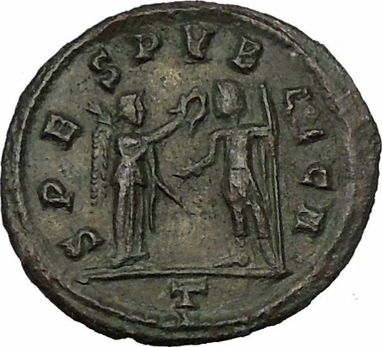 Tacitus receiving wreath from Victory Rare 275AD Ancient Roman Coin i52711