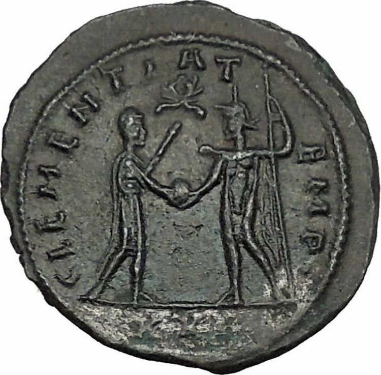 Probus receiving globe from Jupiter 276AD Tripolis Ancient Roman Coin i52080