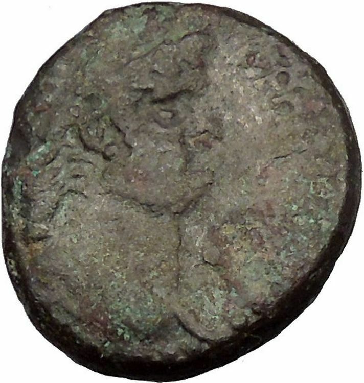 NERO 57AD Caesarea in Samaria City Goddess Authentic Ancient Roman Coin i52777