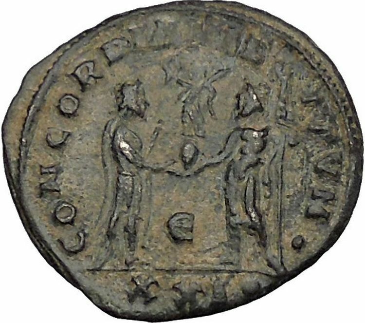 Maximian receiving Victory from Jupiter 292AD Ancient Roman Coin i51077