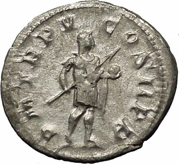 GORDIAN III with globe - power symbol RARE Ancient Silver Roman Coin i53228