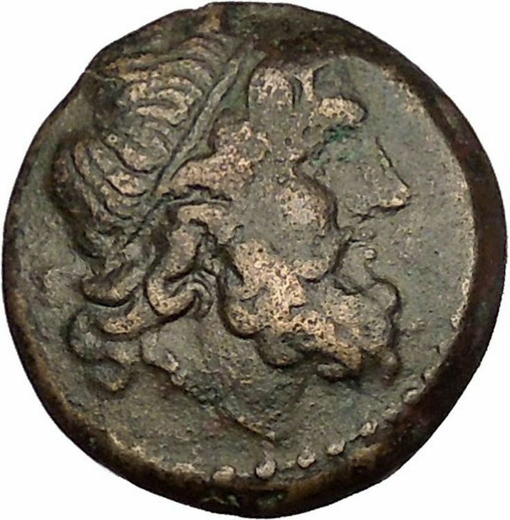 SYRACUSE SICILY 240BC Hieron II POSEIDON DOLPHIN UNPUBLISHED Greek Coin i54007