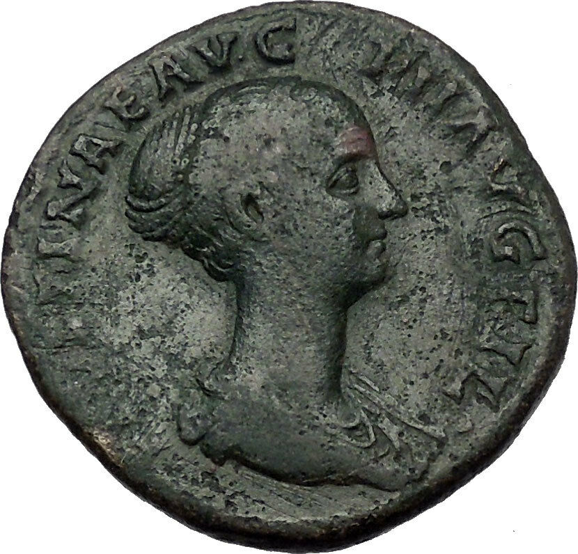 FAUSTINA II Marcus Aurelius Wife Sestertius Ancient Roman Coin Venus i54381