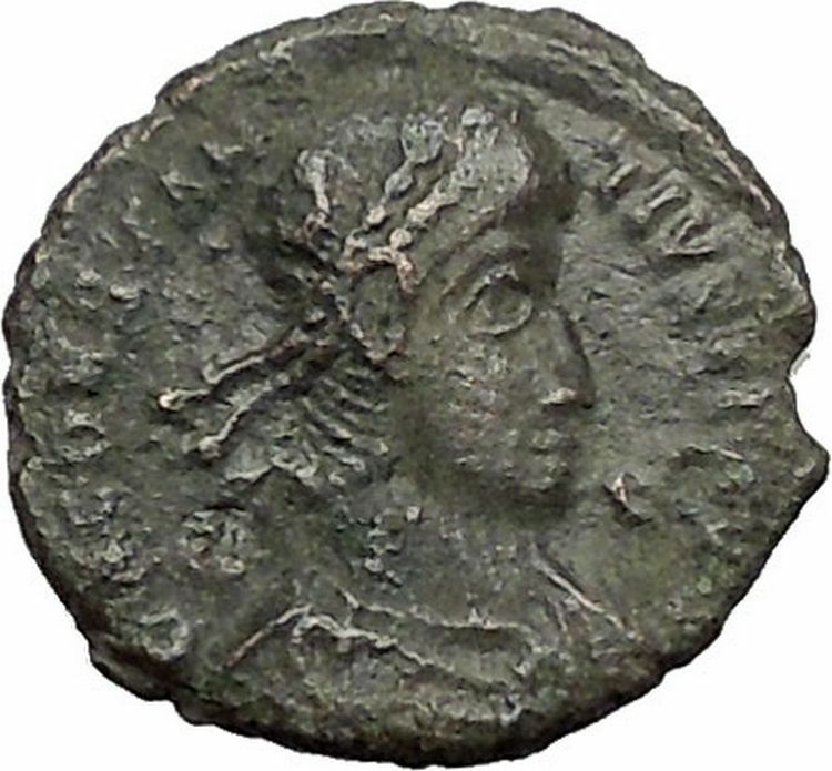 CONSTANTIUS II Constantine the Great son w power symbol 355AD Roman Coin i56190