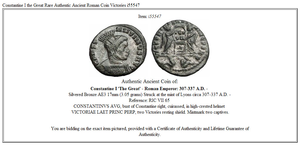 Constantine I the Great Rare Authentic Ancient Roman Coin Victories i55547