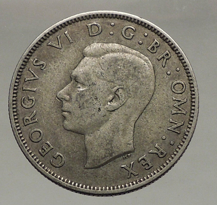 1940 United Kingdom Great Britain GEORGE VI Silver Florin 2Shillings Coin i56671