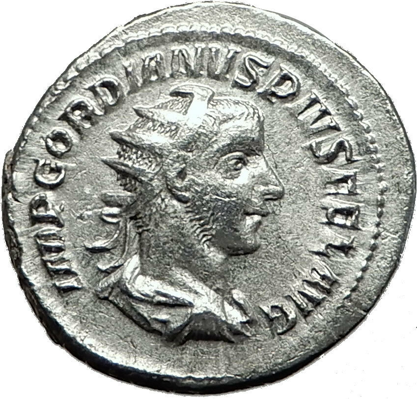 GORDIAN III 244AD Authentic Genuine Ancient Silver Roman Coin Felicitas i59125