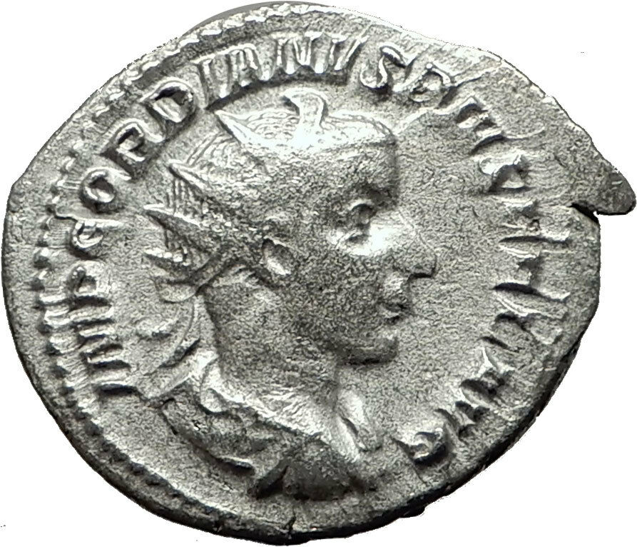 GORDIAN III 238AD Silver Genuine Ancient Roman Coin Poss Unpublished MARS i59464