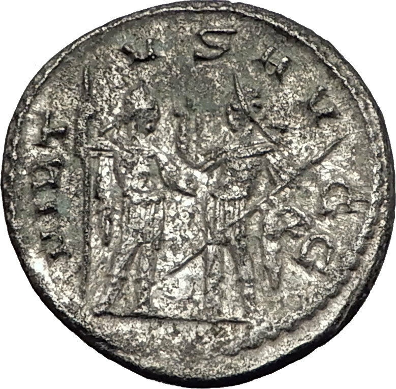 Gallienus & Valerian I 253AD Authentic Genuine Silver Ancient Roman Coin i58991