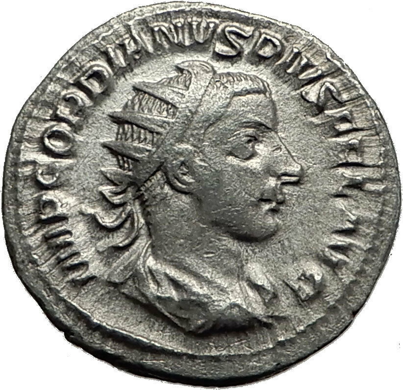 GORDIAN III 241AD Rome Silver Authentic Ancient Roman Coin Zeus Jupiter i59155