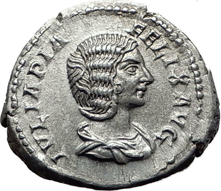 JULIA DOMNA 193AD Rome Authentic Ancient Silver Roman Coin DIANA LUCIFERA i61502