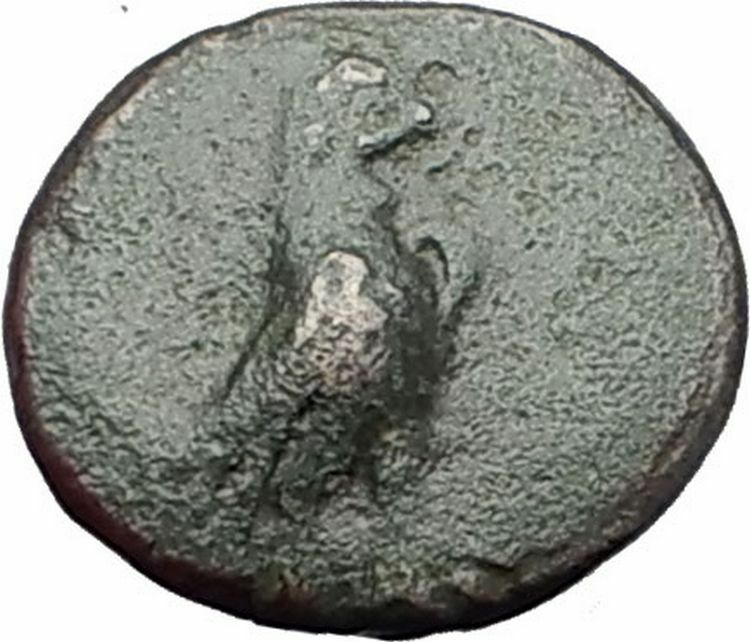 KYME in AEOLIS Original 350BC Authentic Ancient Greek Coin EAGLE & VASE i63262