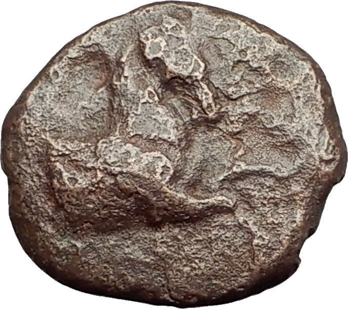 KYME in AEOLIS - Genuine 350BC Authentic Ancient Greek Coin HORSE & VASE i62525