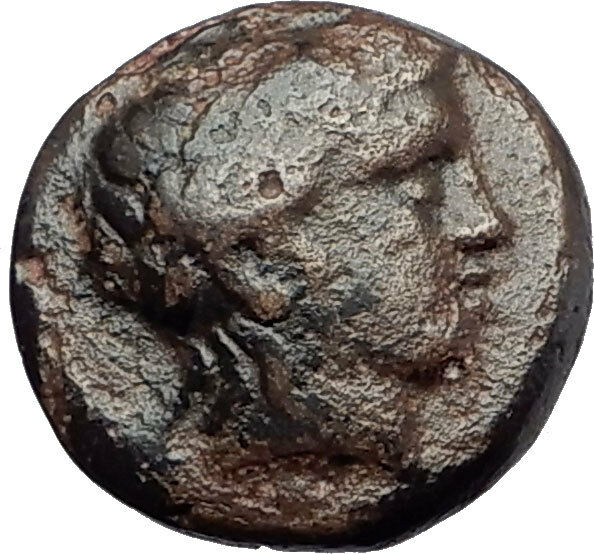 OLYNTHOS MACEDONIA 420BC Chalkidian League Ancient Greek Coin APOLLO LYRE i61569