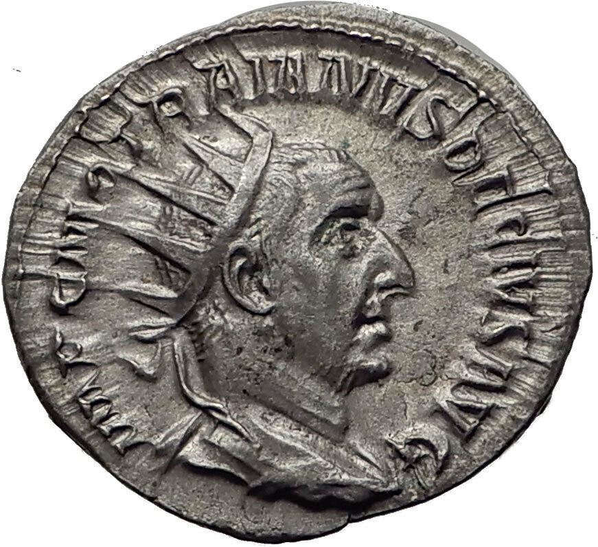 TRAJAN DECIUS 250AD Rome Silver Genuine Ancient Roman Coin Abundantia i65342