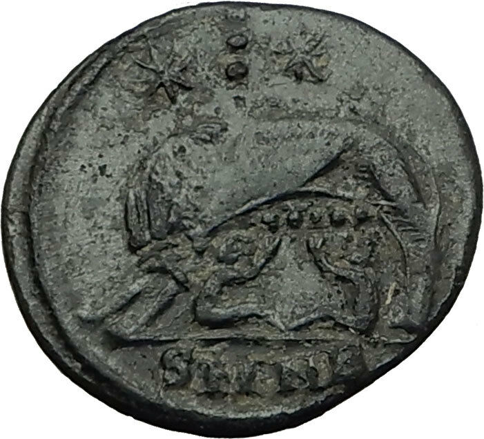 CONSTANTINE I the GREAT 330AD Romulus Remus WOLF Rome Ancient Roman Coin i65537