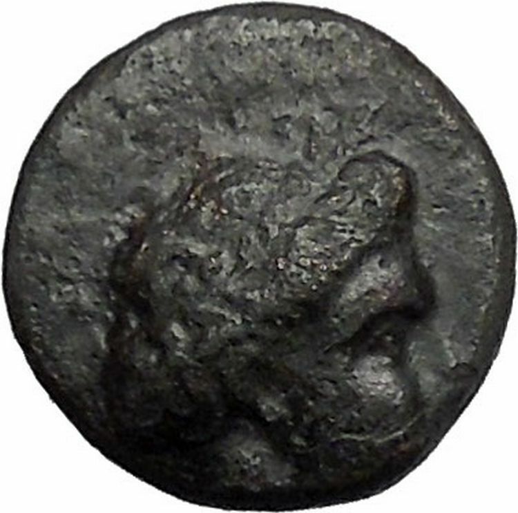 LARISSA KREMASTE in THESSALY 302BC Nymph Harpa Phrygian Helmet Greek Coin i49262