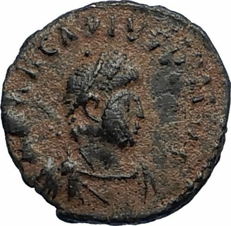 ARCADIUS Authentic 383AD Ancient Roman Coin w VICTORY ANGEL & CROSS i67115