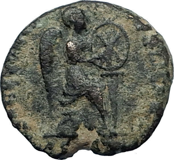 EUDOXIA Arcadius Wife 401AD Authentic Ancient Roman Coin VICTORY CHI-RHO i67514