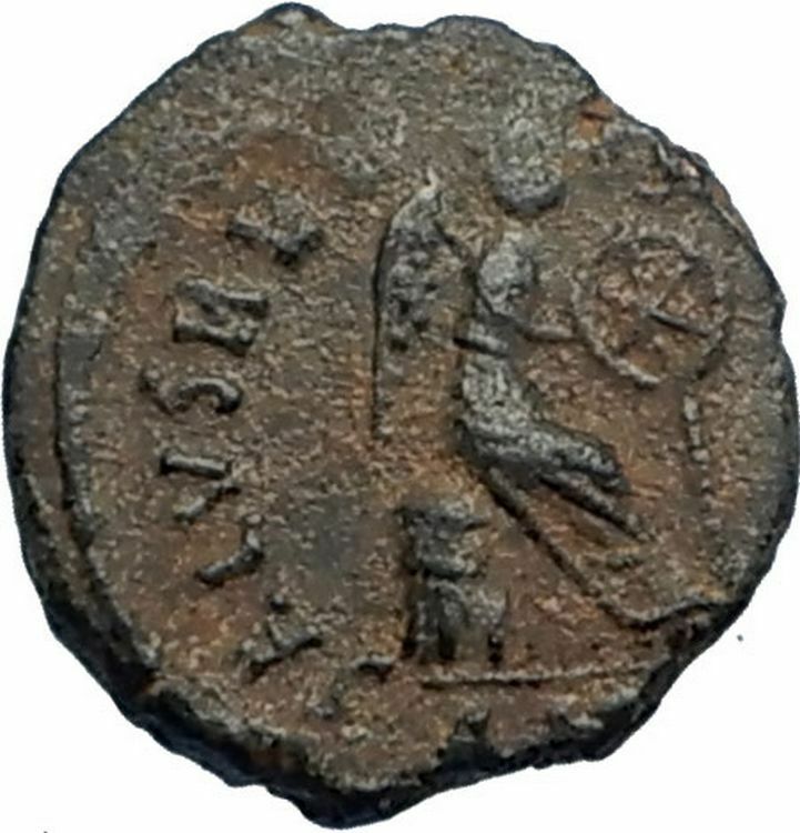 AELIA FLACILLA Theodosius I Wife 383AD Ancient Roman Coin VICTORY CHI-RHO i67516