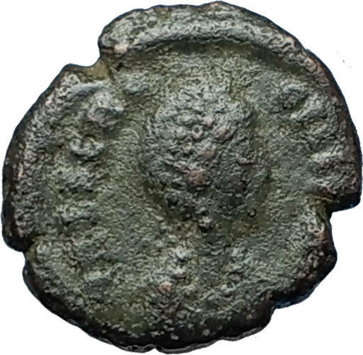 AELIA FLACILLA Theodosius I Wife 383AD Ancient Roman Coin VICTORY CHI-RHO i68093