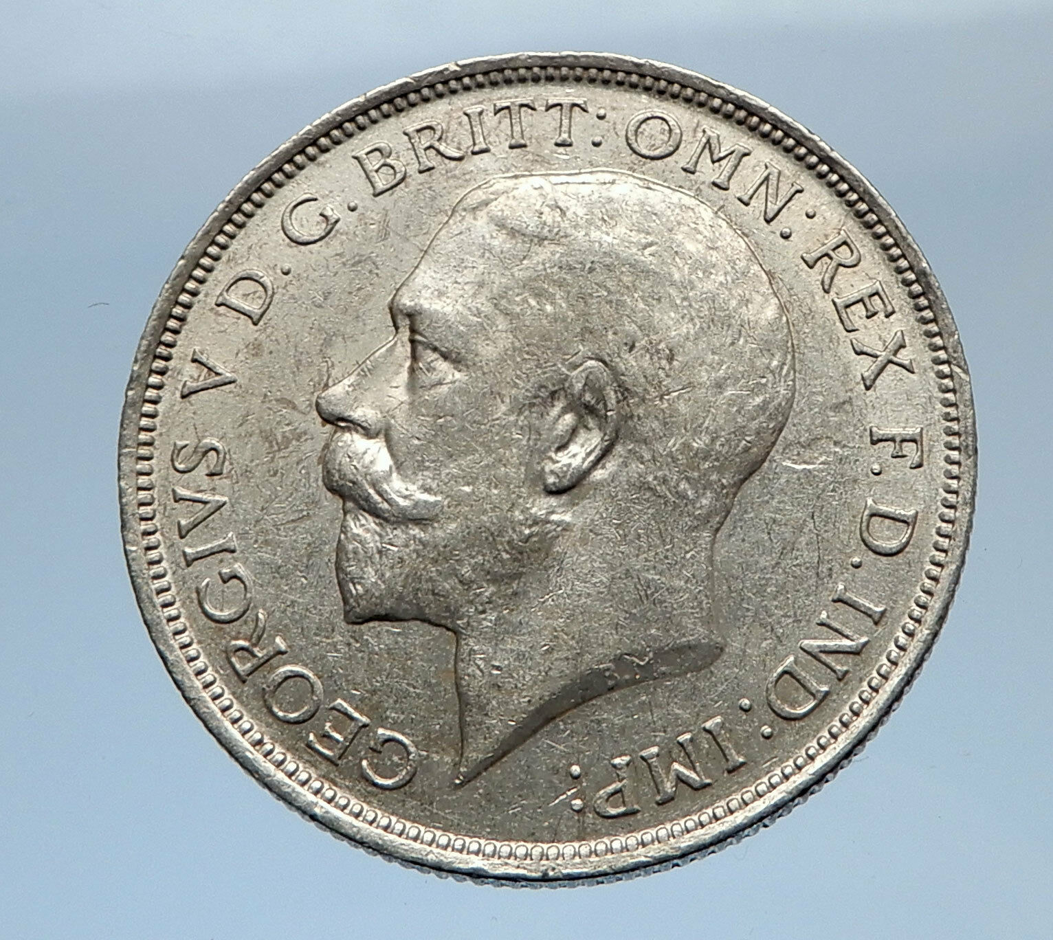 1917 United Kingdom Great Britain GEORGE V Silver Florin 2 Shillings Coin i69408