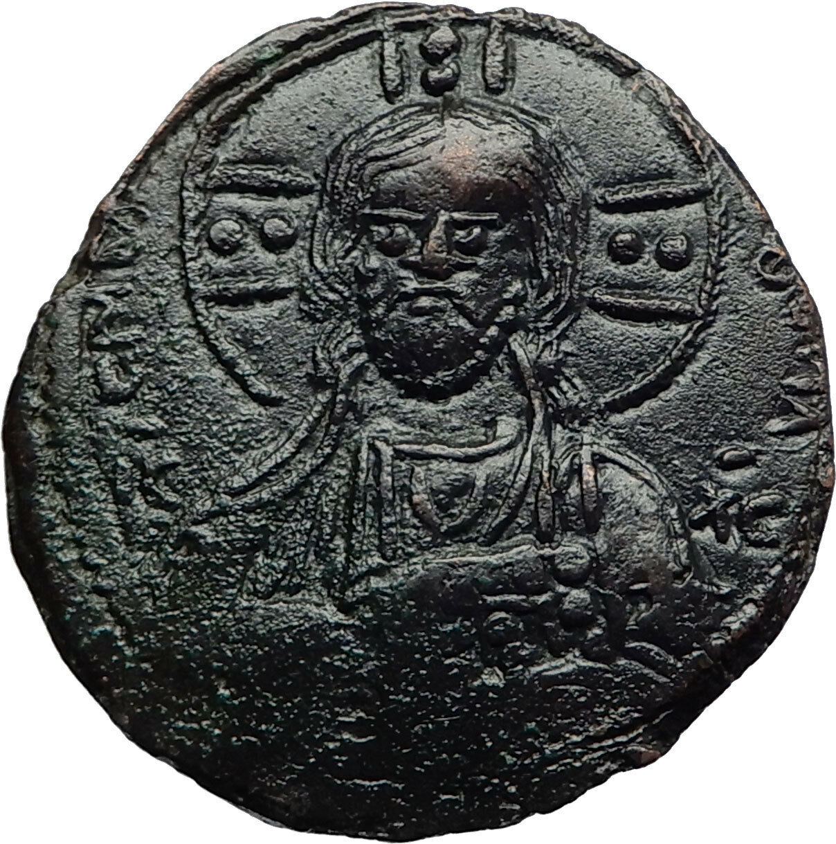 JESUS CHRIST Class A2 Anonymous Ancient 976AD Byzantine Follis Coin i70412