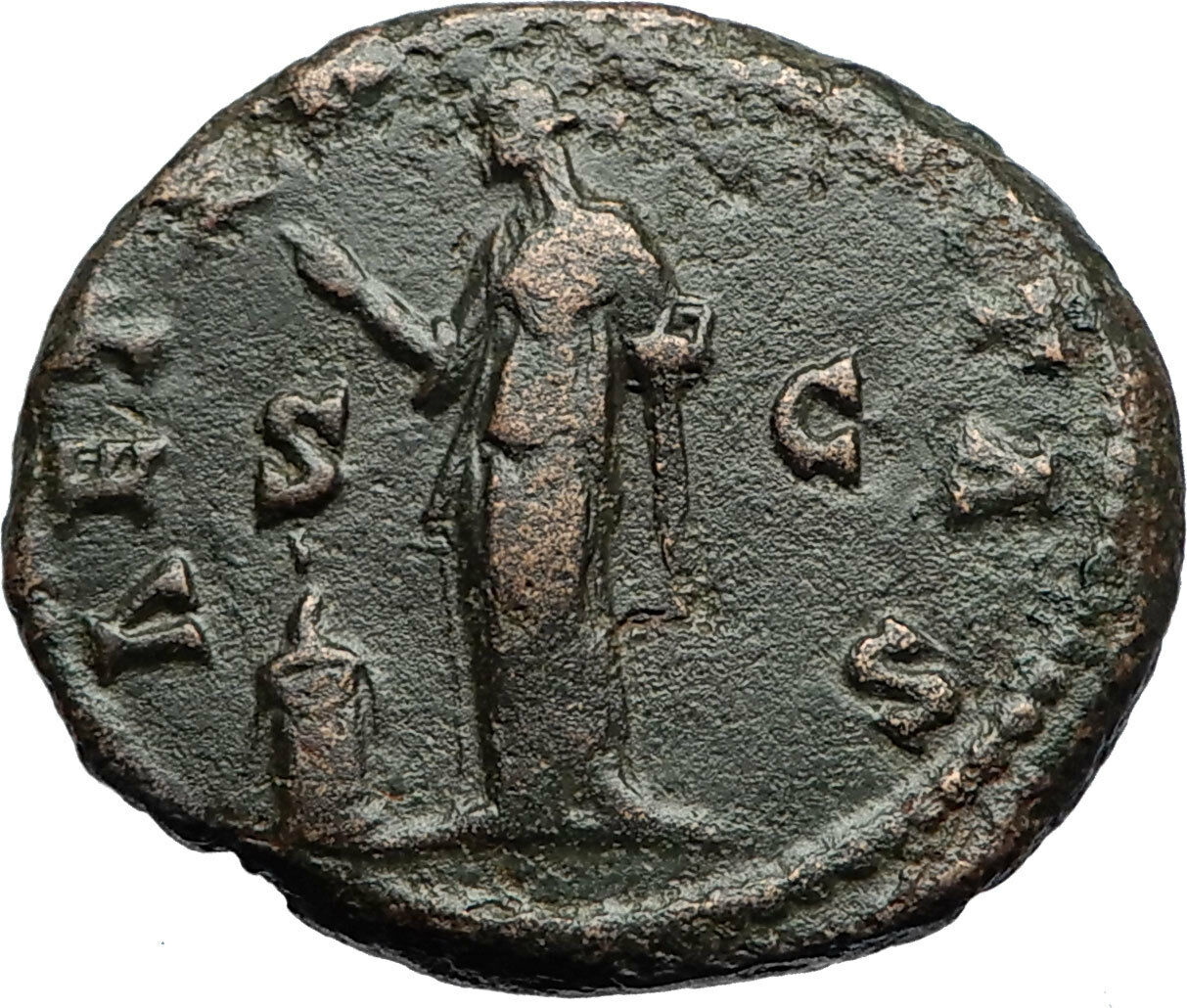 FAUSTINA I Senior Antoninus Pius wife 146AD Ancient Roman Pietas Loyalty i69644