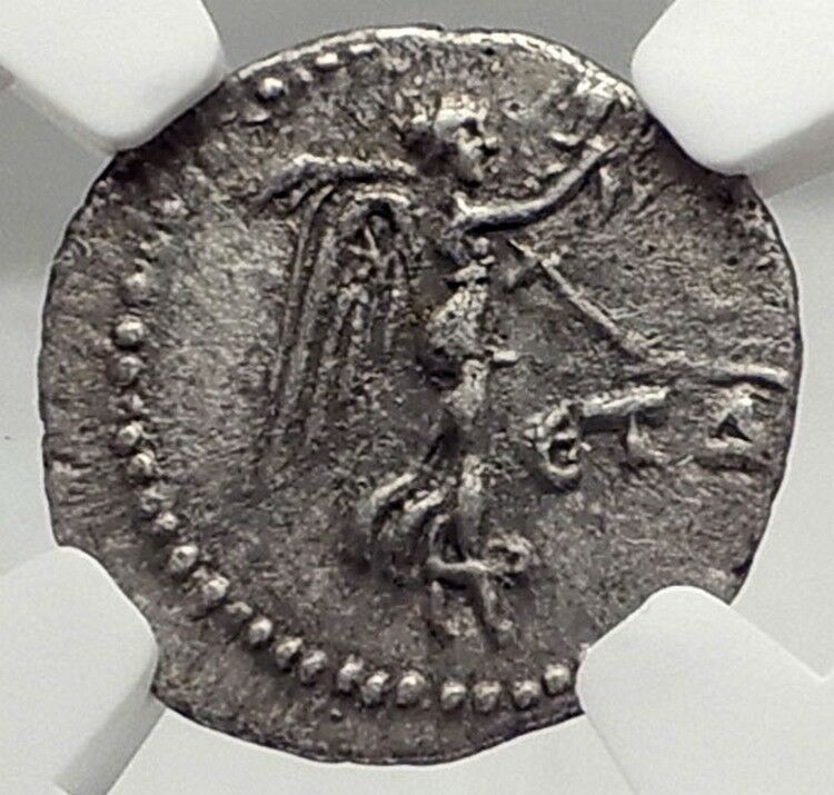 HADRIAN Authentic Ancient Caesarea Cappadocia Silver Roman Coin NIKE NGC i72948