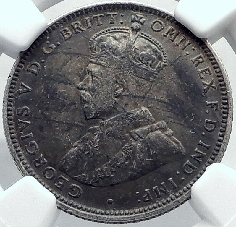 1913 British WEST AFRICA UK King George V Silver Shilling Coin NGC i81972