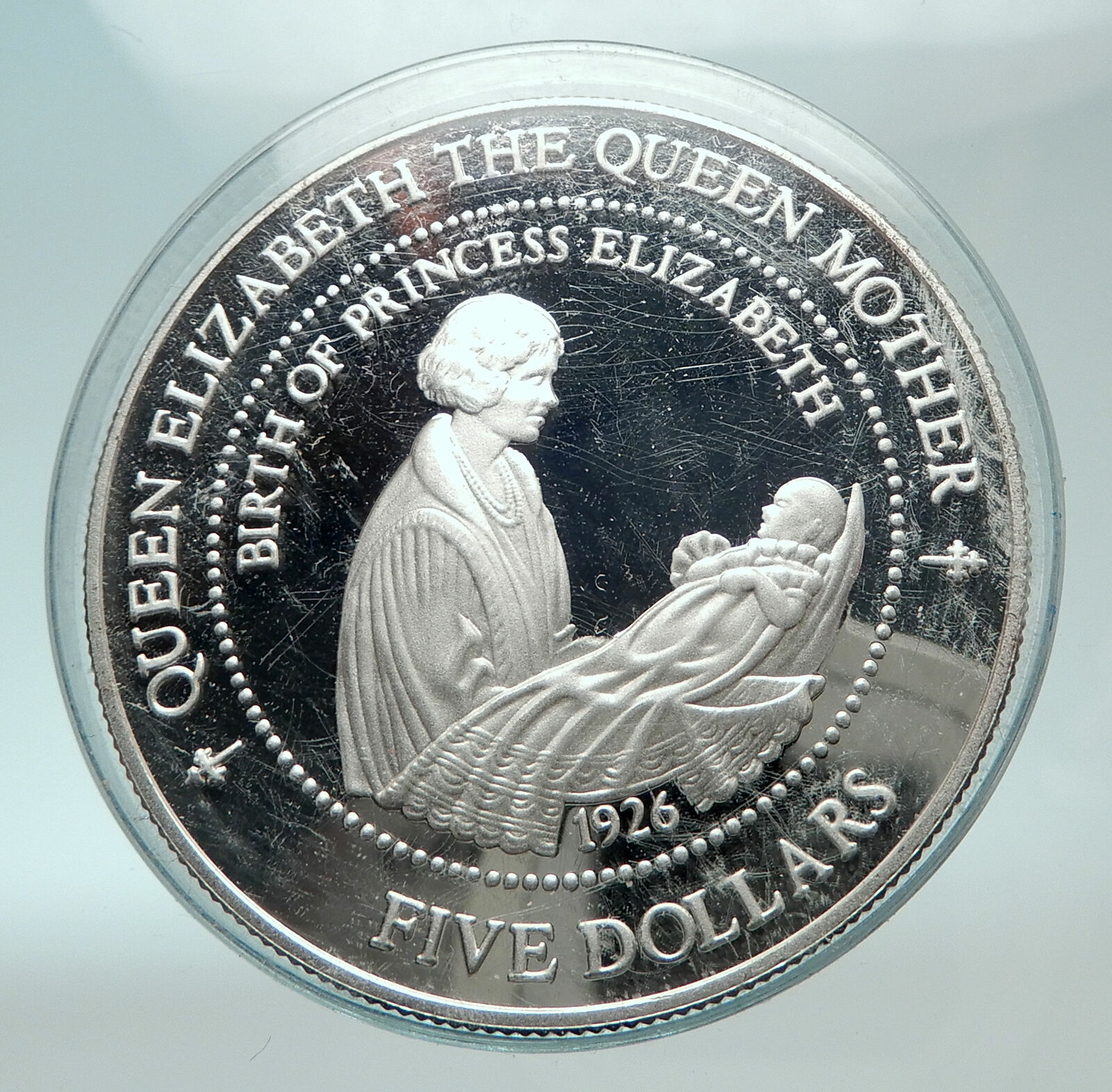 1994 NEW ZEALAND Birth of Princess OLD Queen Elizabeth II Silver $1 Coin i82132