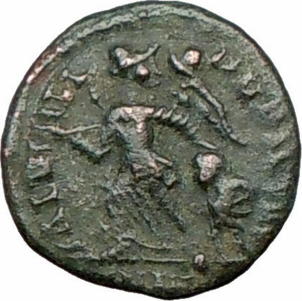 ARCADIUS 395AD Authentic Ancient Roman Coin VICTORY NIKE Trophy i23620