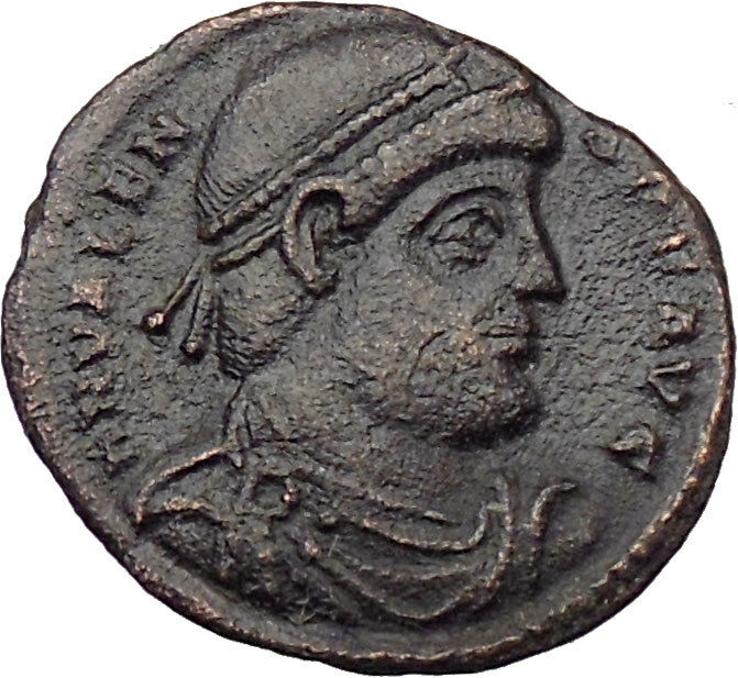 Valens Ancient Roman Coin Labarum Chi-Rho Chist monogram Victory i29879