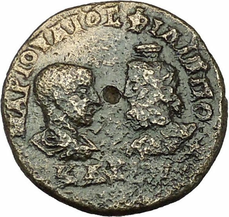 PHILI:P II Roman Caesar 244AD Serapis Hygeia Serpent Ancient Roman Coin i40330