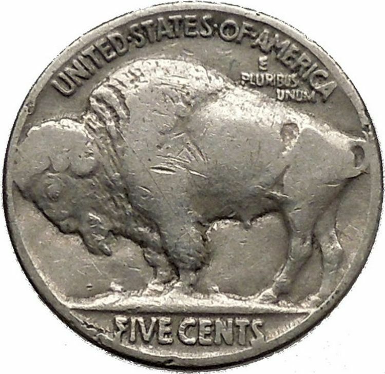 1936 BUFFALO NICKEL 5 Cents of United States of America USA Antique Coin i43807