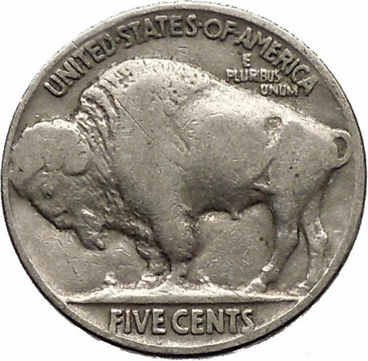 1929 BUFFALO NICKEL 5 Cents of United States of America USA Antique Coin i43728