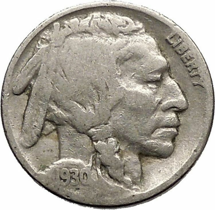 1930 BUFFALO NICKEL 5 Cents of United States of America USA Antique Coin i43750