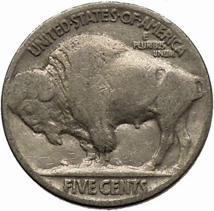 1937 BUFFALO NICKEL 5 Cents of United States of America USA Antique Coin i43912