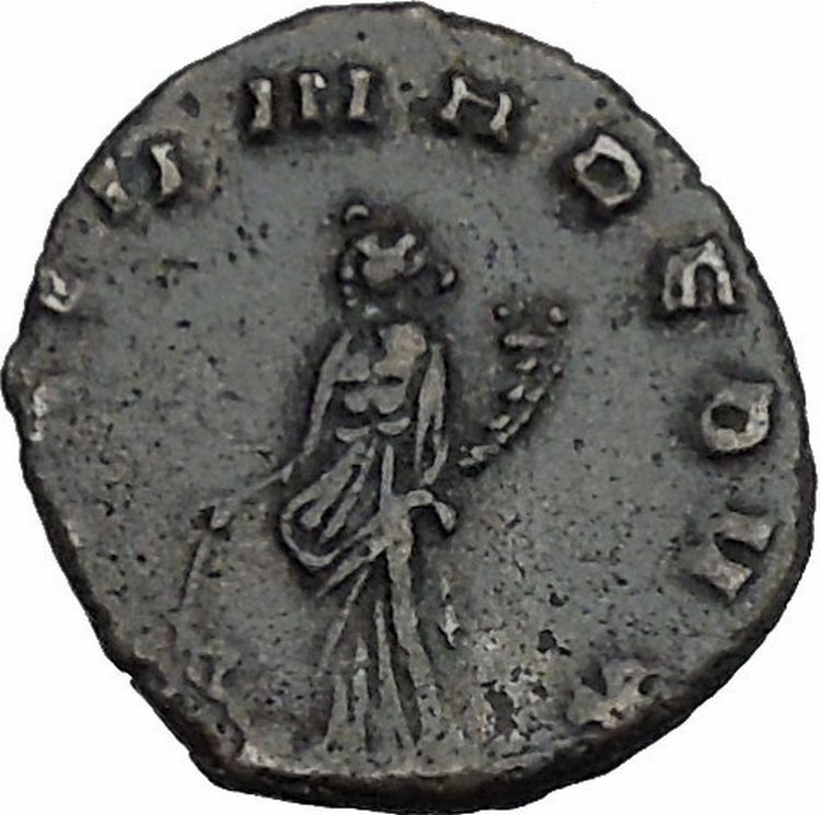 GALLIENUS son of Valerian I Ancient Roman Coin Fortuna Luck Cult i44201