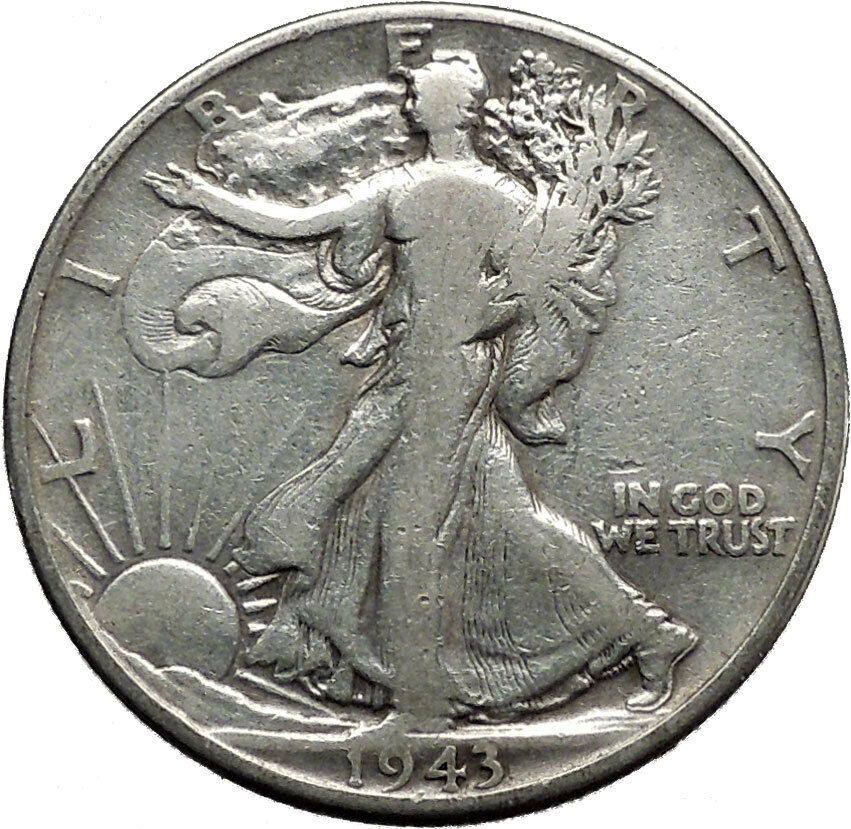 1943 WALKING LIBERTY Half Dollar Bald Eagle United States Silver Coin i45147