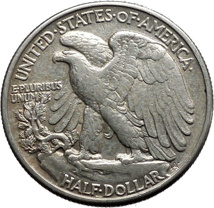 1943 WALKING LIBERTY Half Dollar Bald Eagle United States Silver Coin i44683