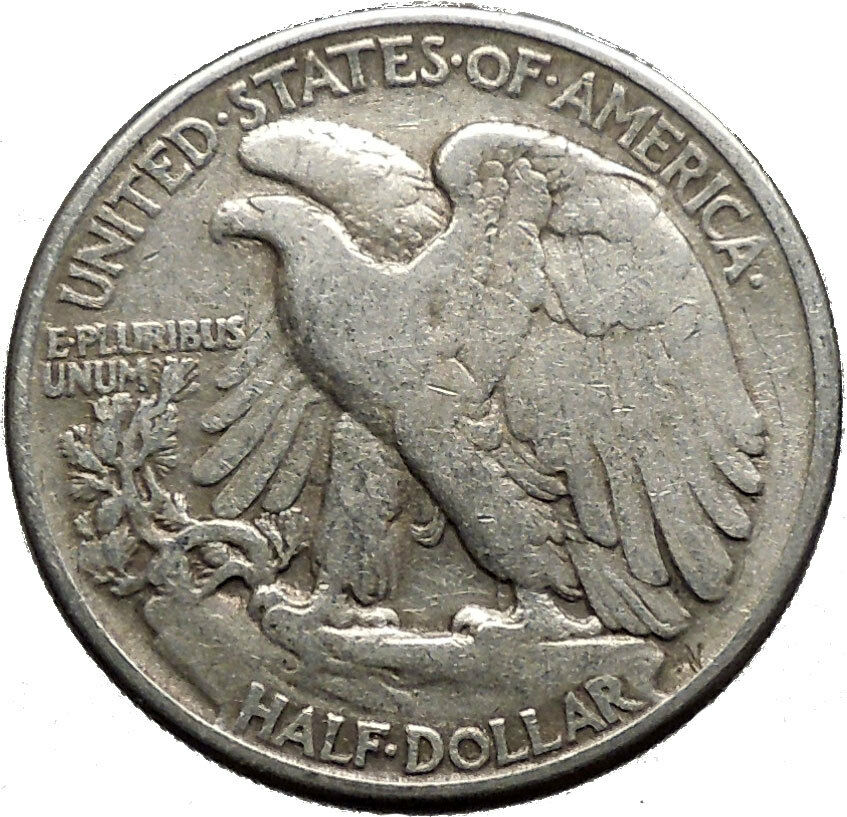 1944 WALKING LIBERTY Half Dollar Bald Eagle United States Silver Coin i44721