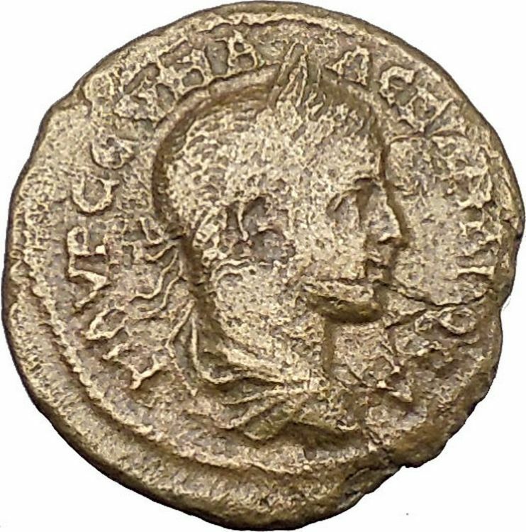 SEVERUS ALEXANDER 222AD Nicaea LEGIONARY STANDARDS Ancient Roman Coin i45728